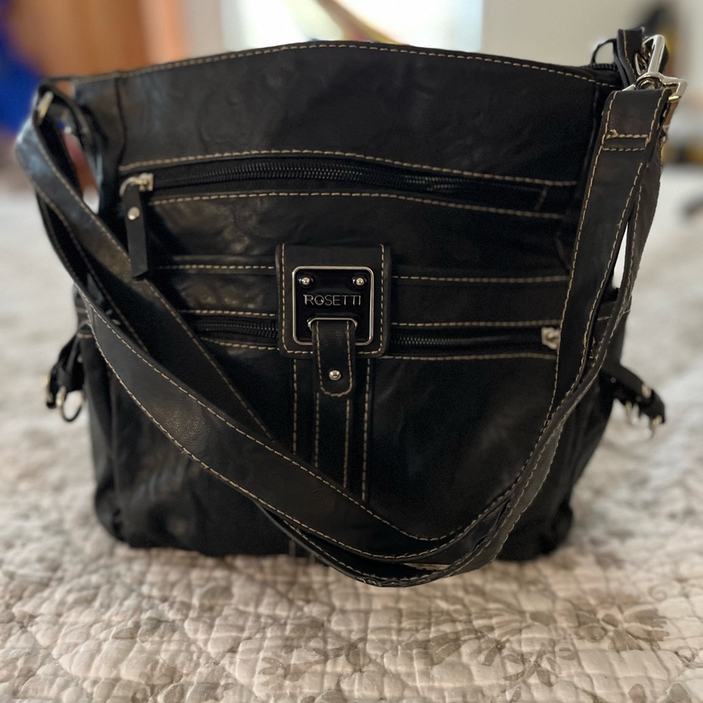 Rosetti - Black Faux Leather Handbag EUC
